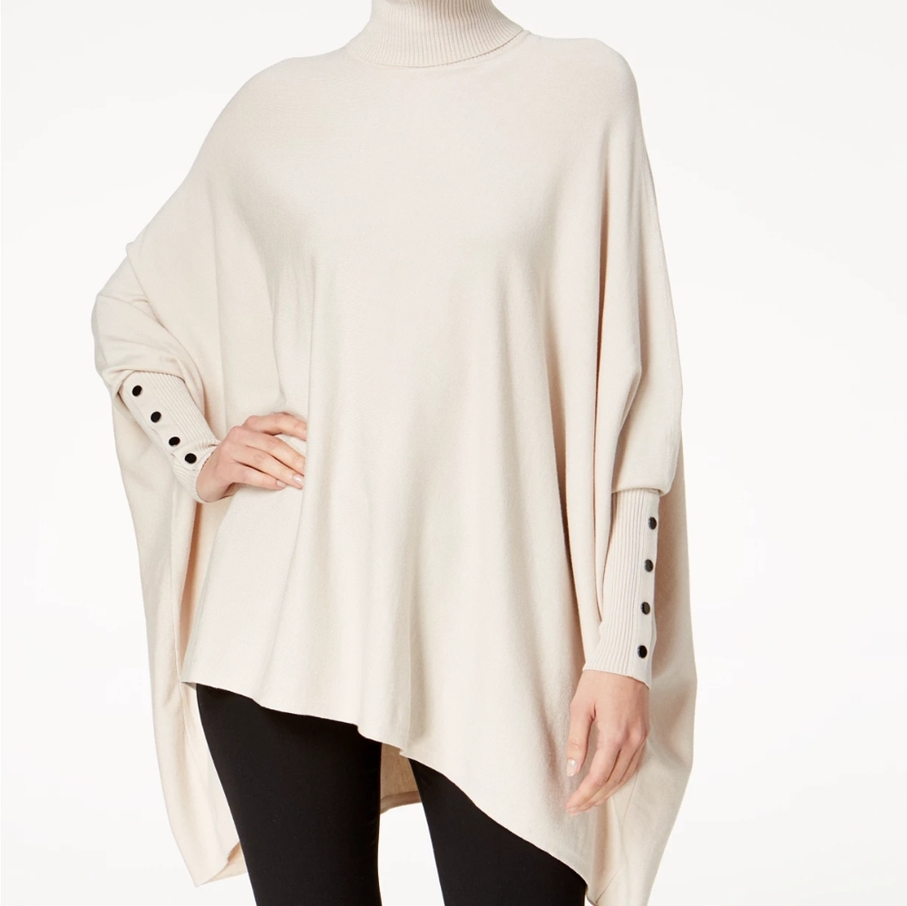 Alfani petite turtleneck poncho sweater